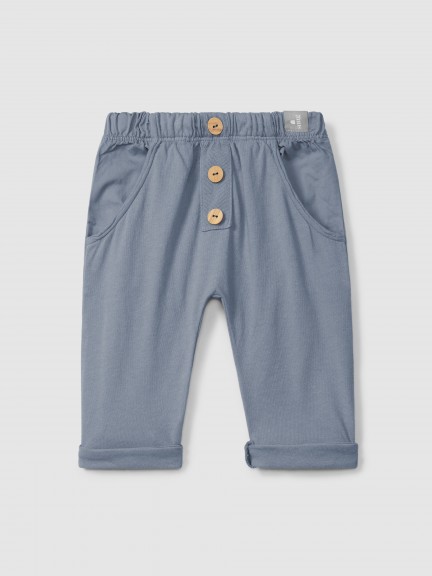 Pull-up pants in plain jersey