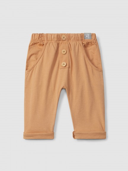 Pull-up pants in plain jersey