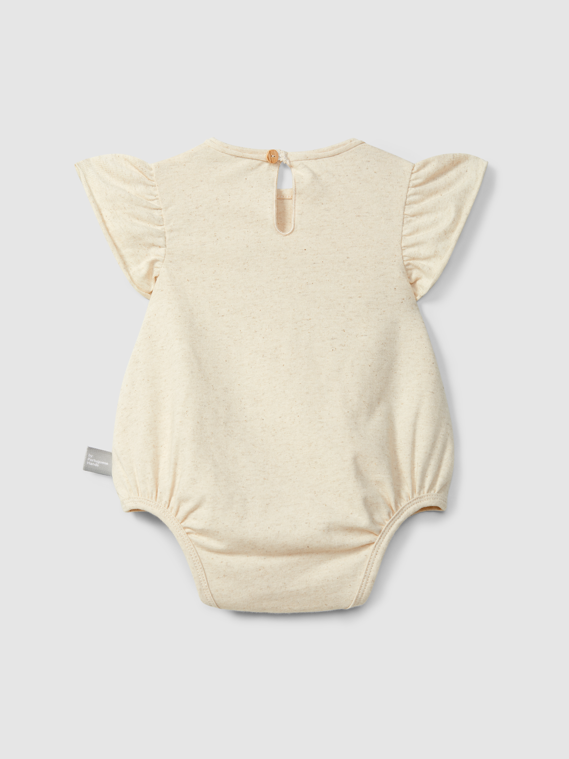 Bodysuit without collar with ruffled sleeve
