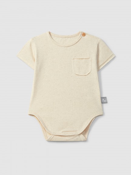 Bodysuit without collar with pocket