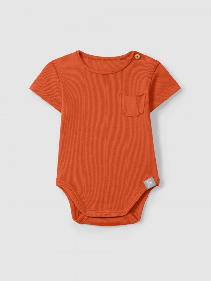 Bodysuit in ribbed jersey collarless