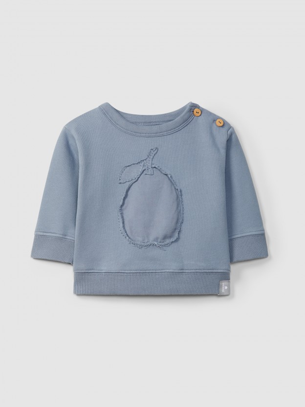 Plush sweatshirt with embroidery