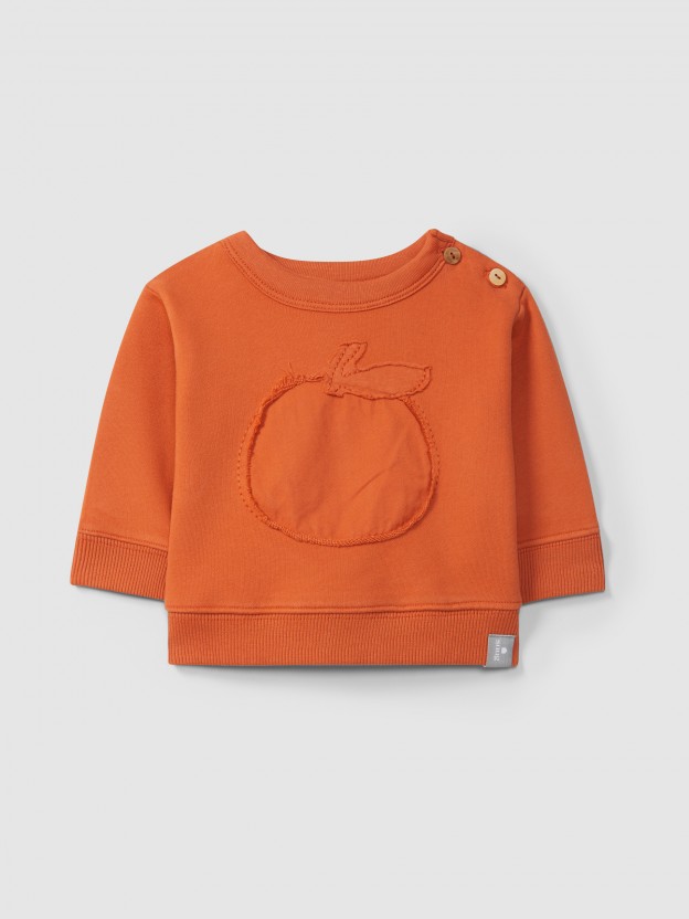 Plush sweatshirt with embroidery