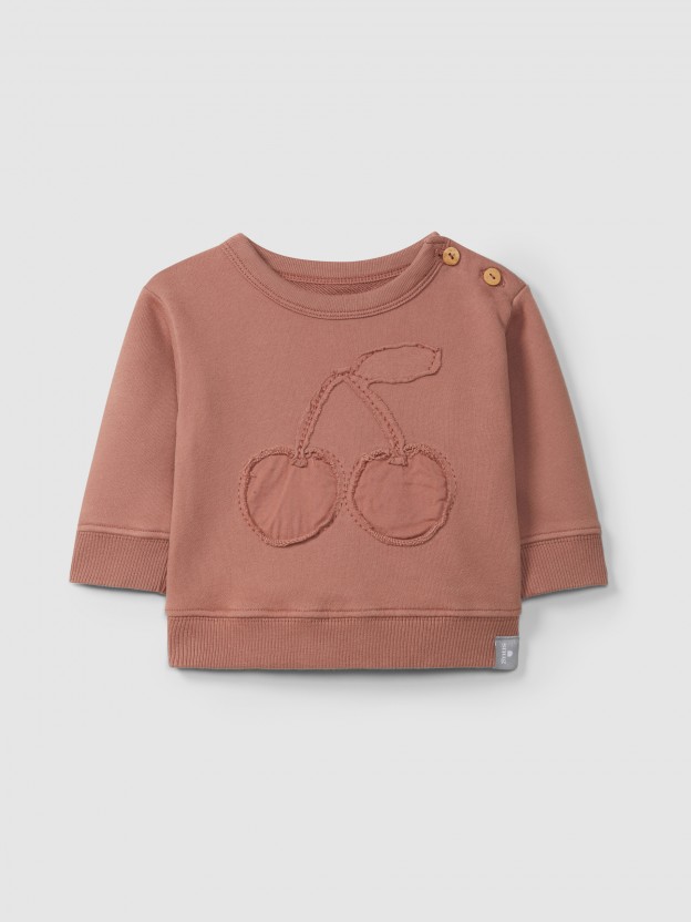Plush sweatshirt with embroidery