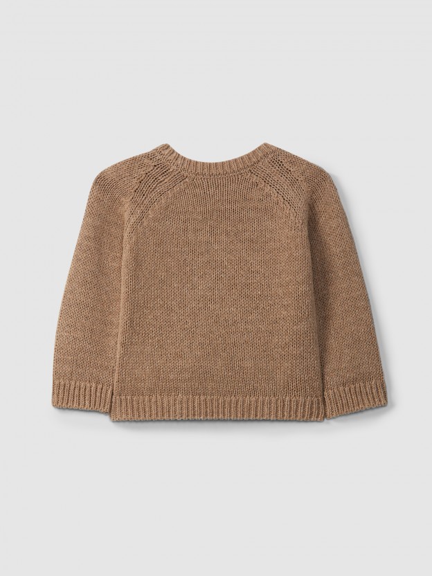 Jacquard round neckline jumper