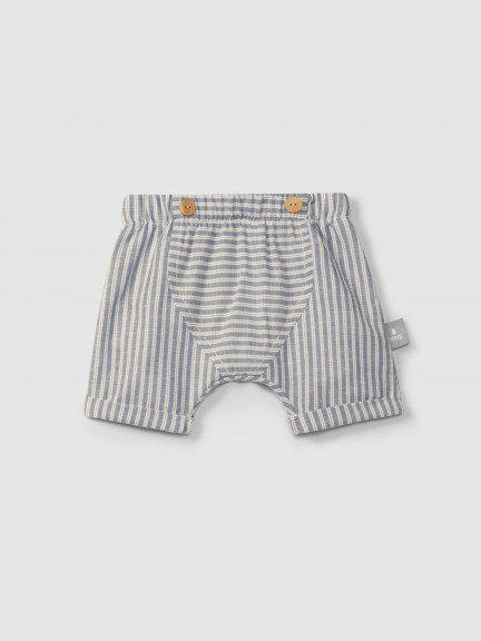 Pull-up shorts in striped fabric