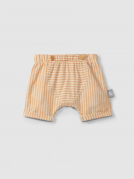 Pull-up shorts in striped fabric
