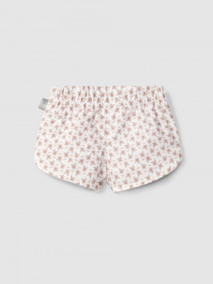 Floral pull-up shorts with rickrack detail Floral pull-up shorts with rickrack detail