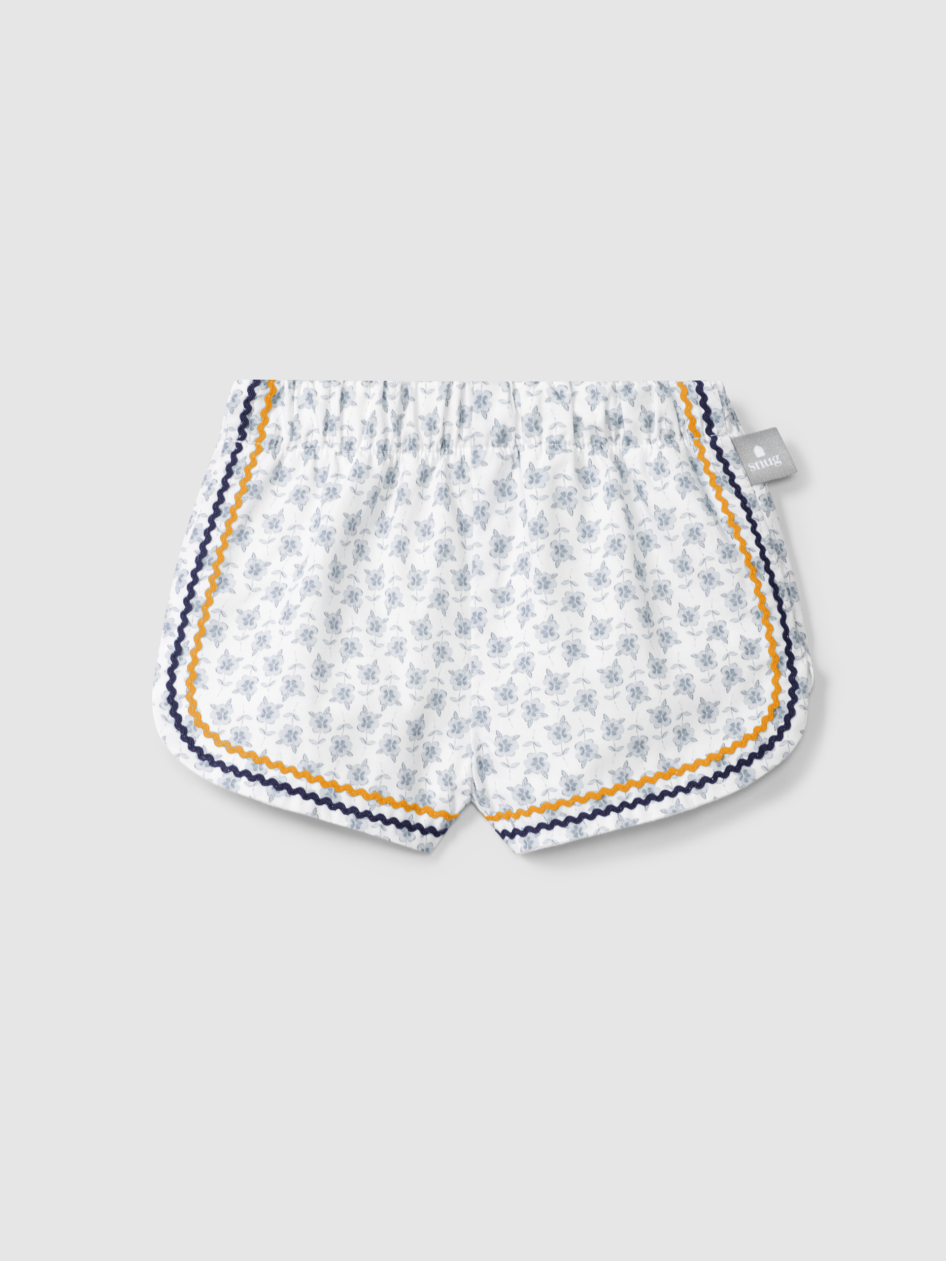 Floral pull-up shorts with rickrack detail