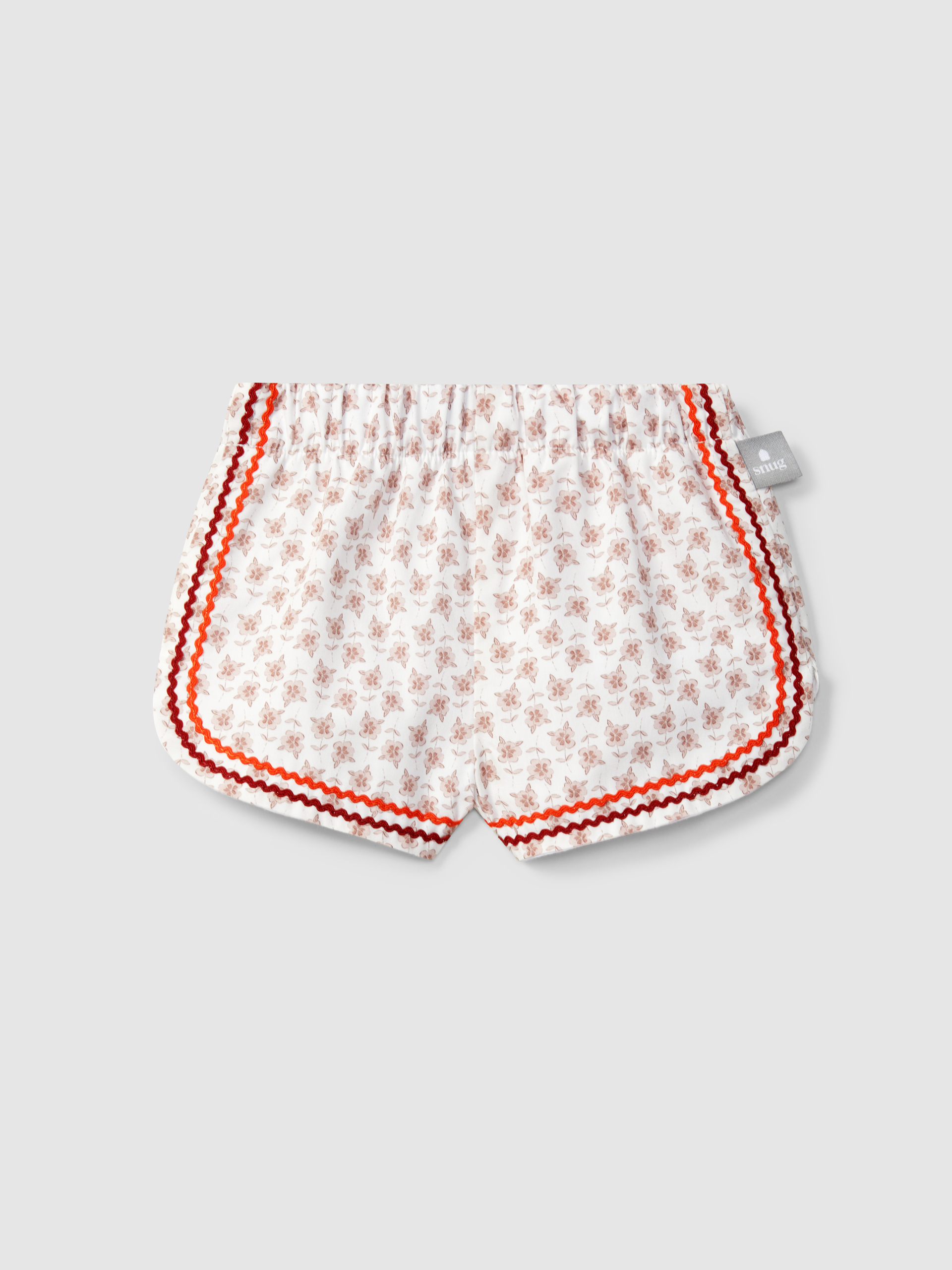 Floral pull-up shorts with rickrack detail