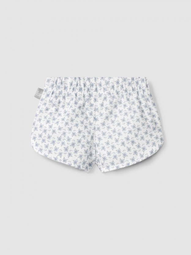 Floral pull-up shorts with rickrack detail Floral pull-up shorts with rickrack detail