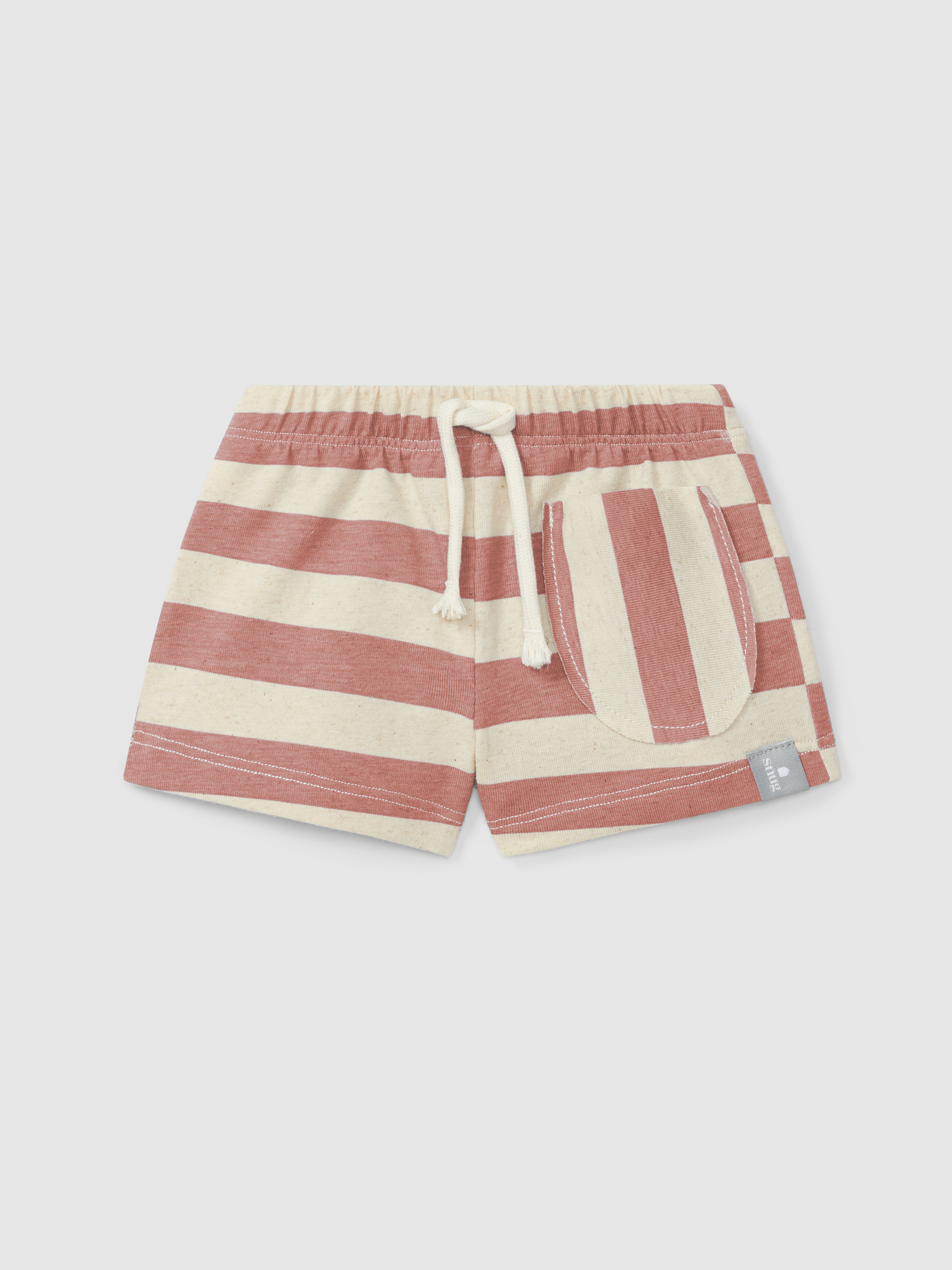 Calções pull-up de riscas com bolso