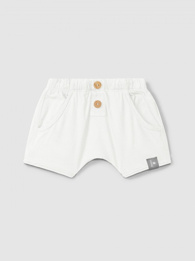 Pull-up shorts in plain jersey