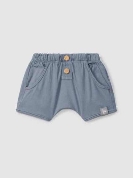 Pull-up shorts in plain jersey