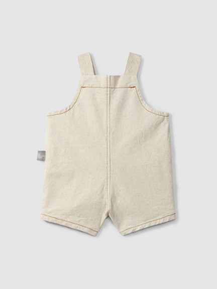 Organic style dungaree shorts with pocket Organic style dungaree shorts with pocket