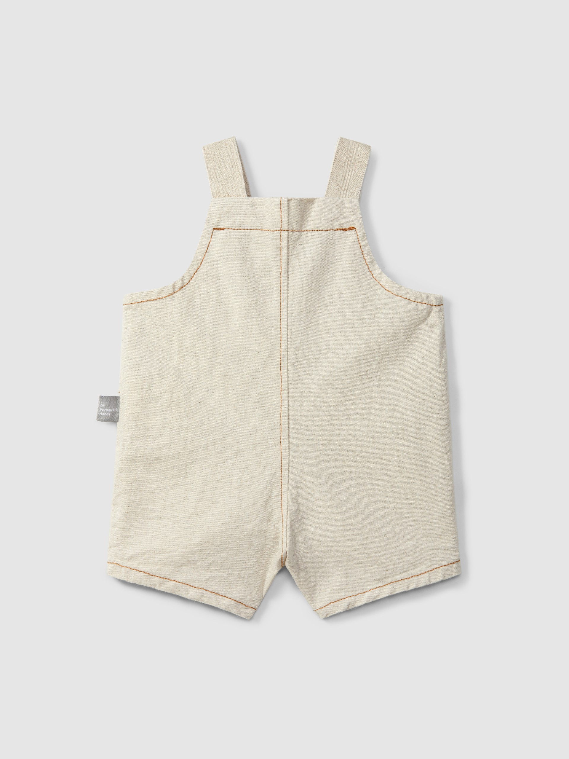 Organic style dungaree shorts with pocket