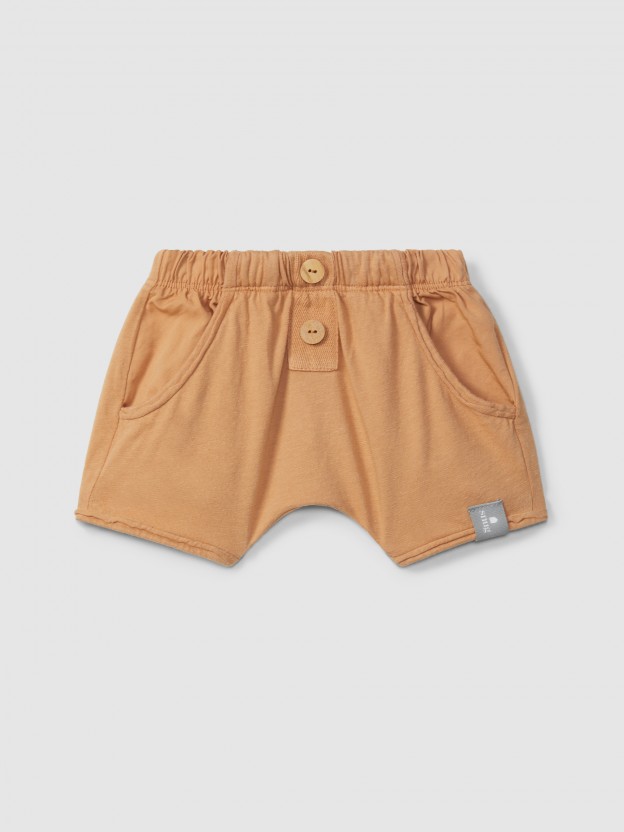 Pull-up shorts in plain jersey