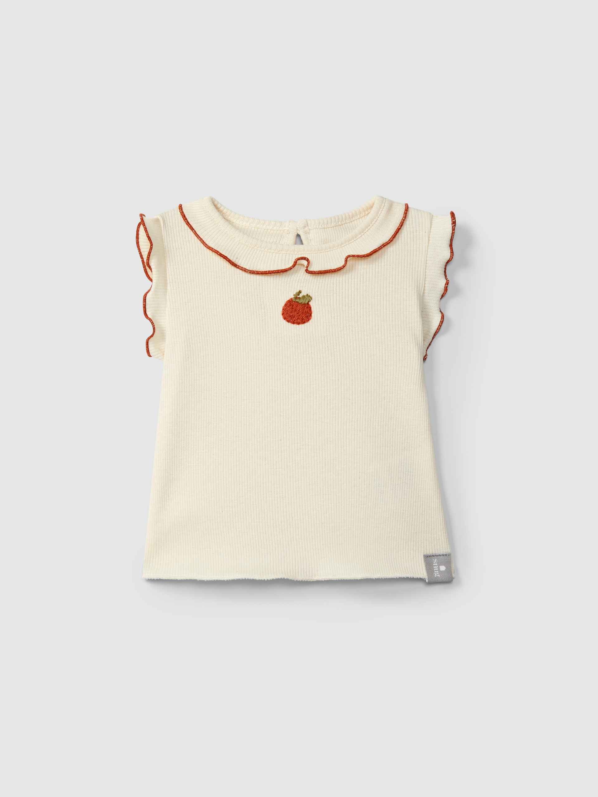 Ribbed jersey singlet with embroidery