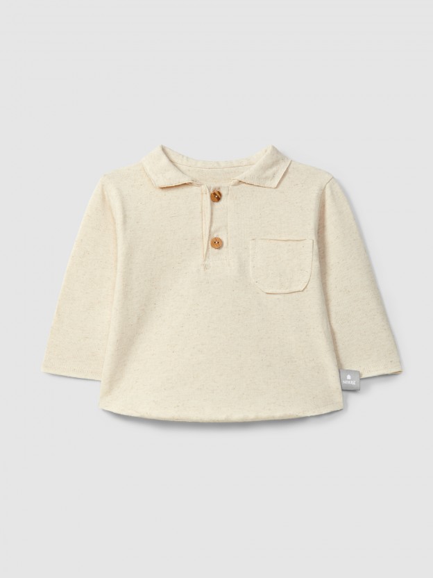 Polo shirt long-sleeves and pocket