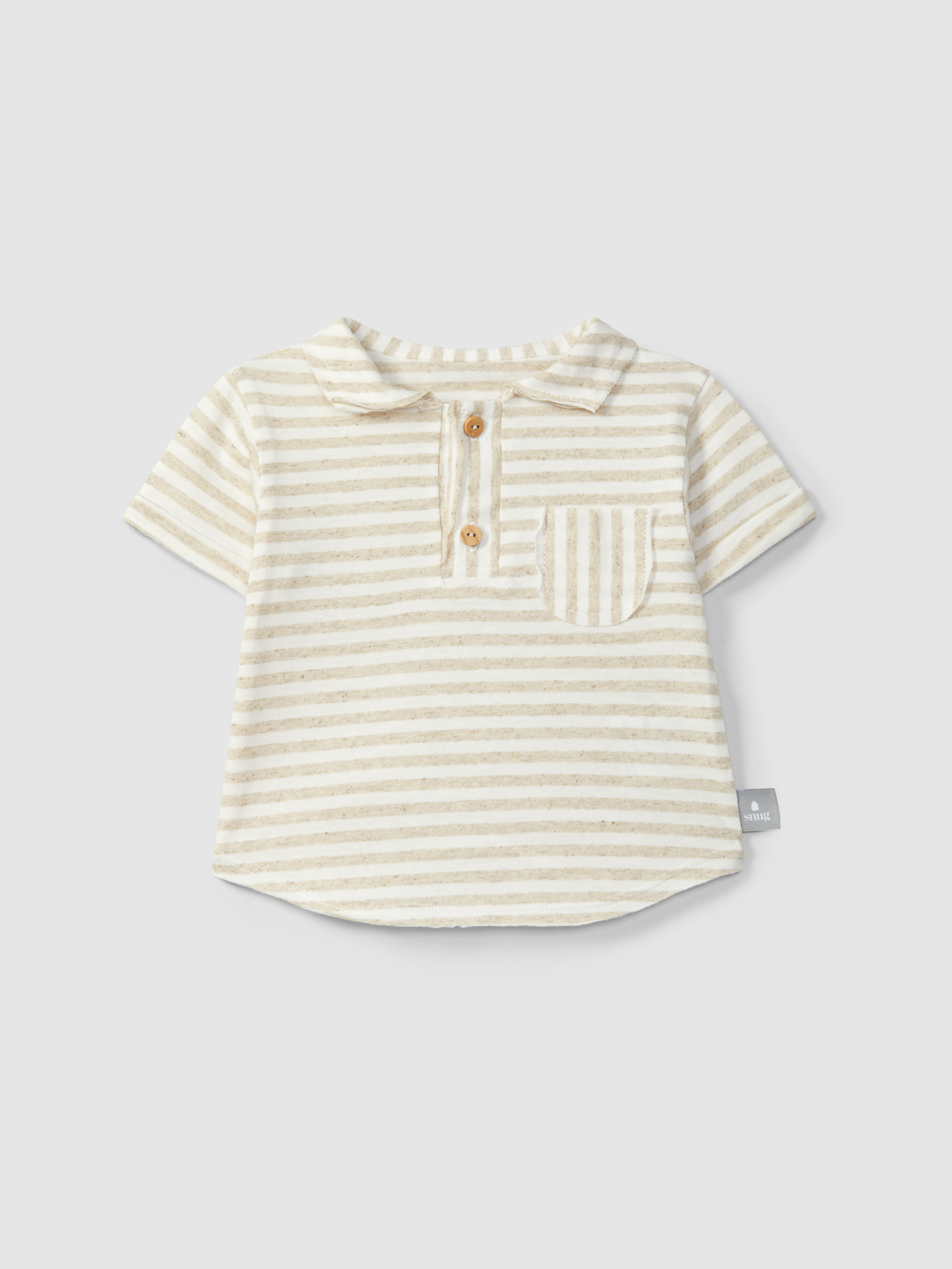 Striped polo shirt with pocket