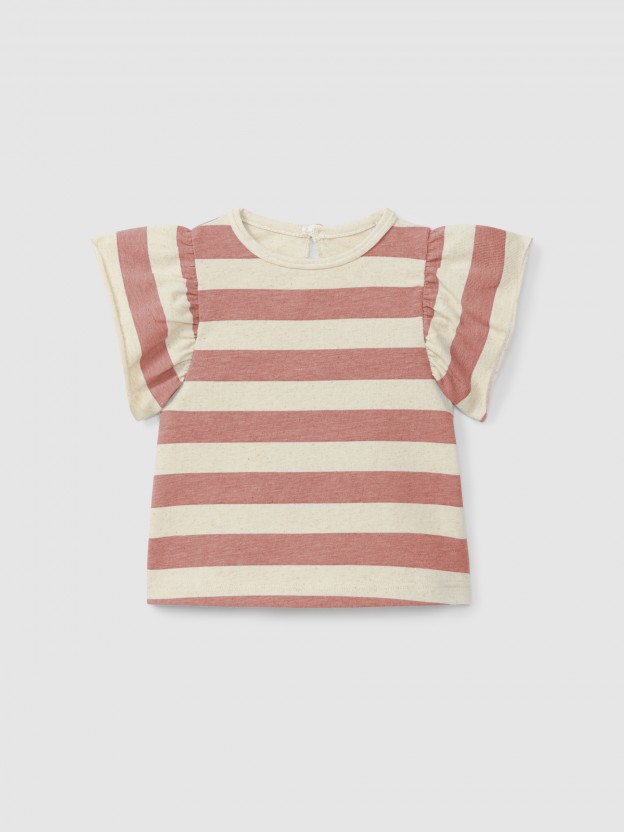 Striped T-shirt ruffled sleeves Striped T-shirt ruffled sleeves