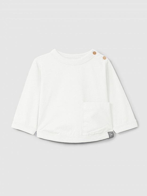 Plain jersey longsleeve with pocket