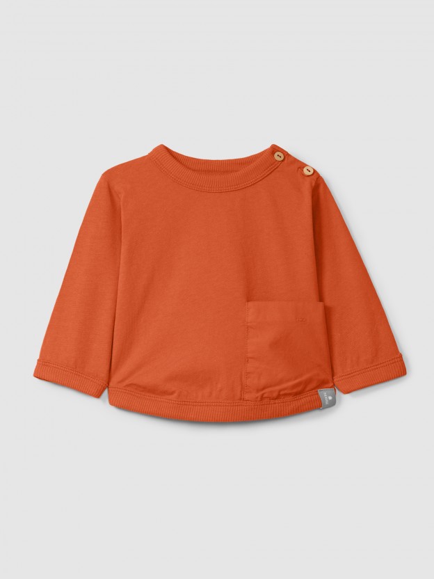 Plain jersey longsleeve with pocket