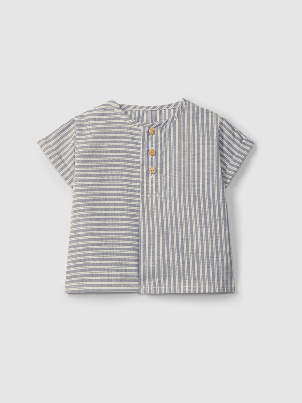 Shirt in striped fabric