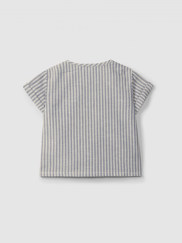Shirt in striped fabric