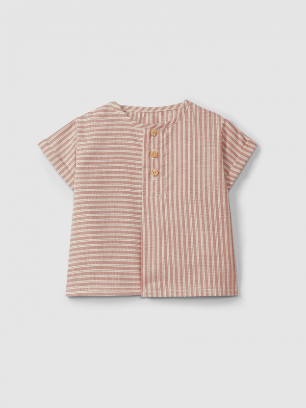 Shirt in striped fabric