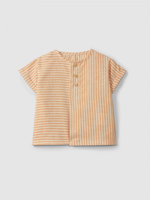 Shirt in striped fabric