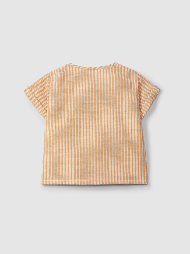 Shirt in striped fabric