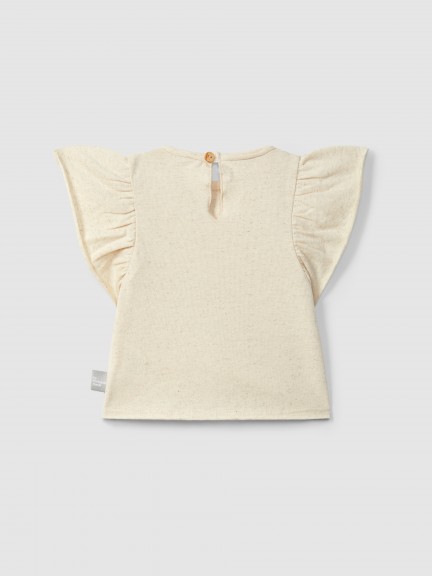 T-shirt with plaited ribbon detail T-shirt with plaited ribbon detail
