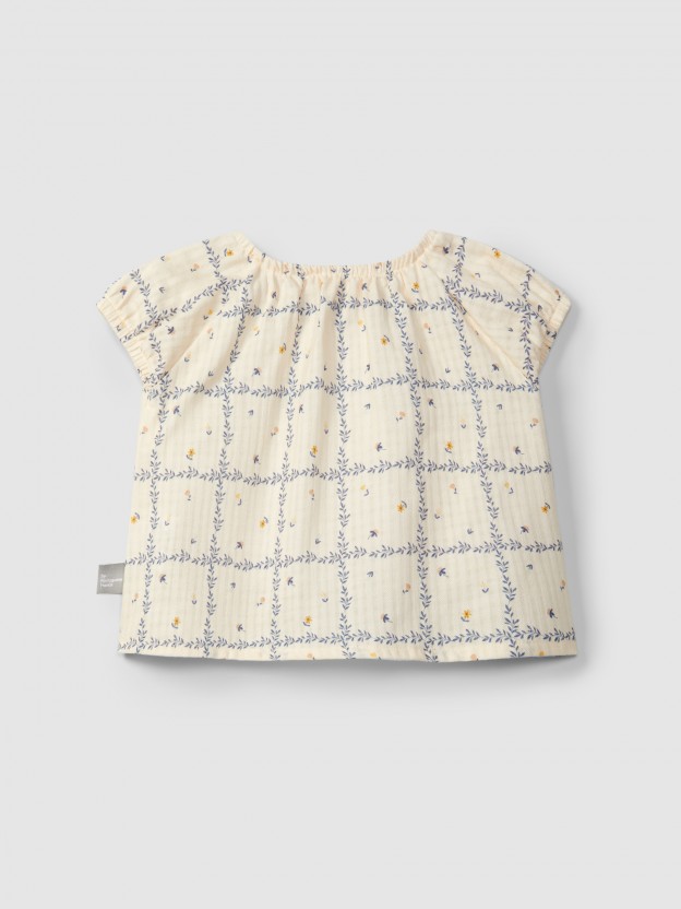 Blouse printed textured cotton Blouse printed textured cotton