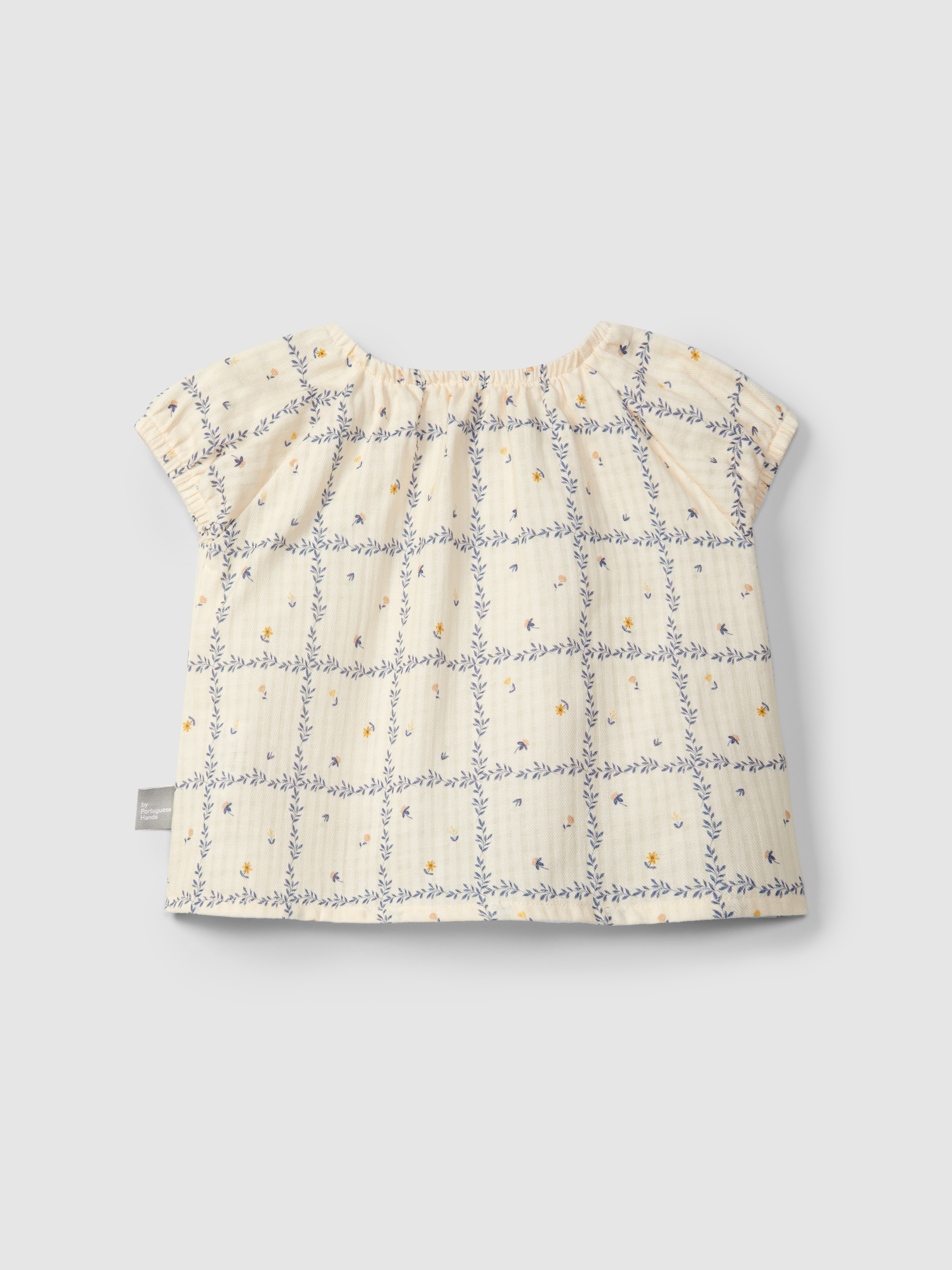 Blouse printed textured cotton