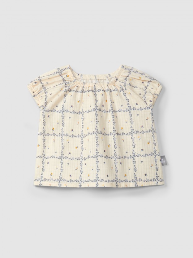 Blouse printed textured cotton Blouse printed textured cotton