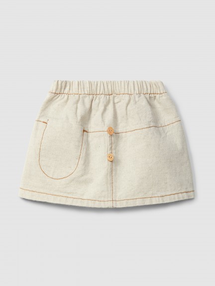 Organic style pull-up skirt with pocket