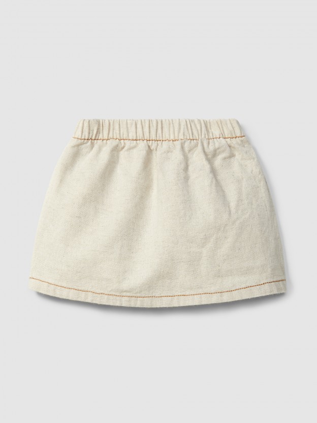 Organic style pull-up skirt with pocket