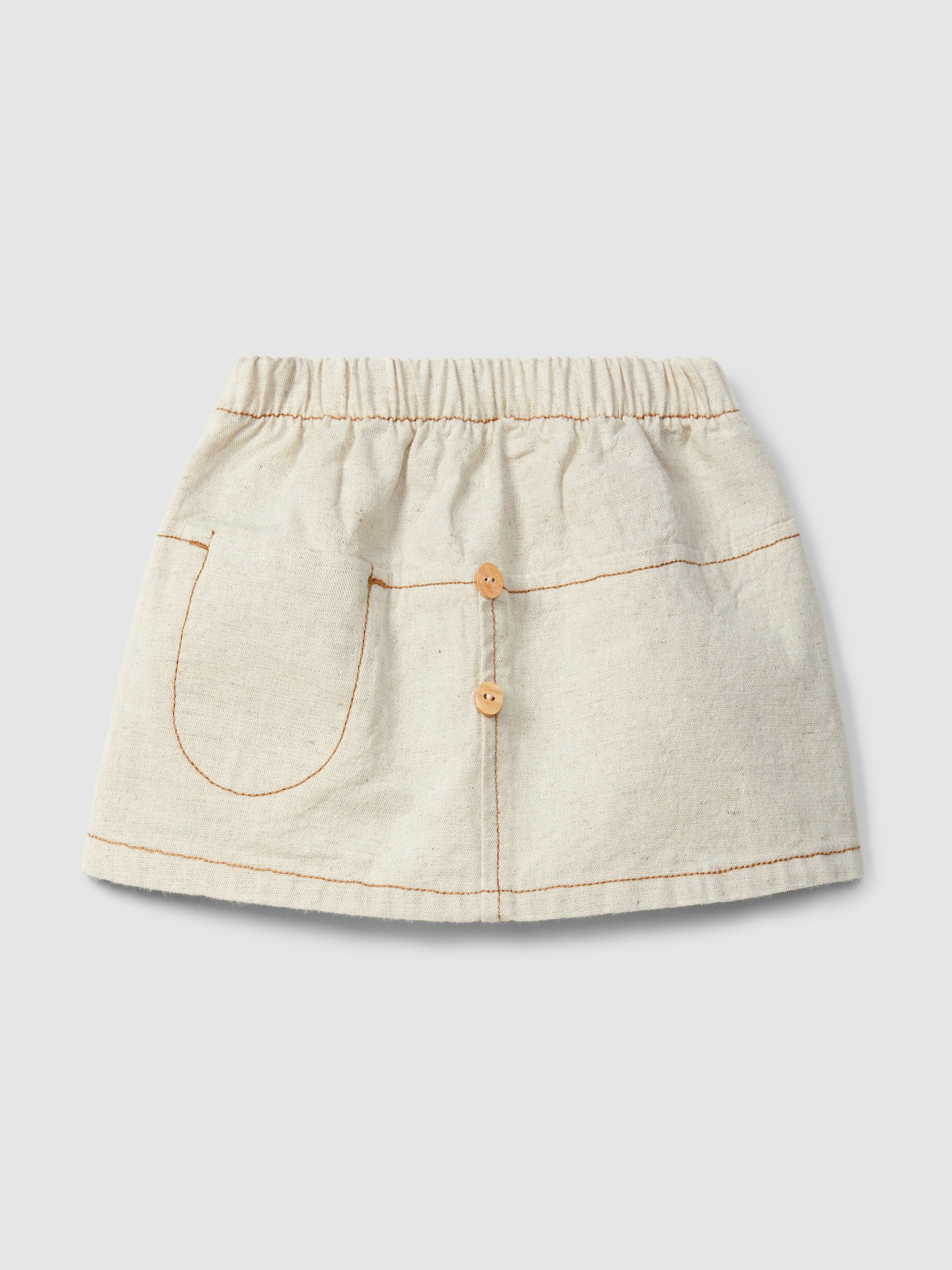 Organic style pull-up skirt with pocket