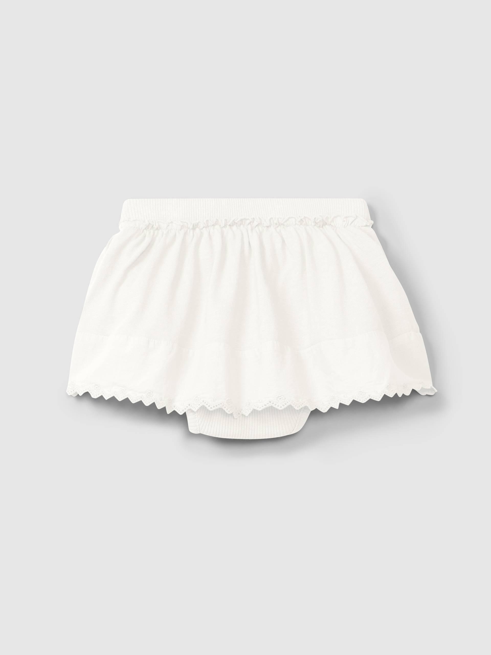 Skirt with diaper cover English embroidery detail