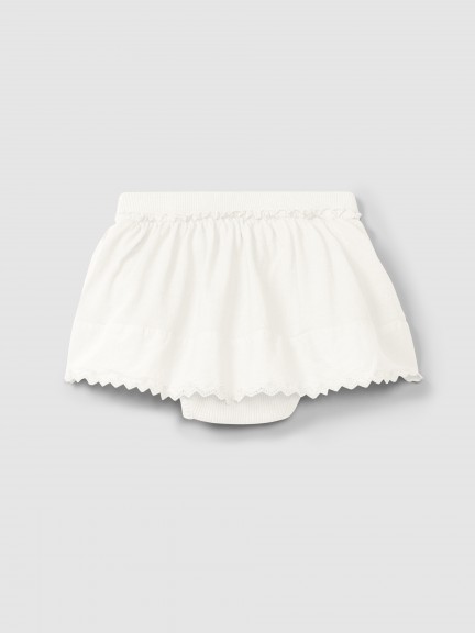 Skirt with diaper cover English embroidery detail Skirt with diaper cover English embroidery detail