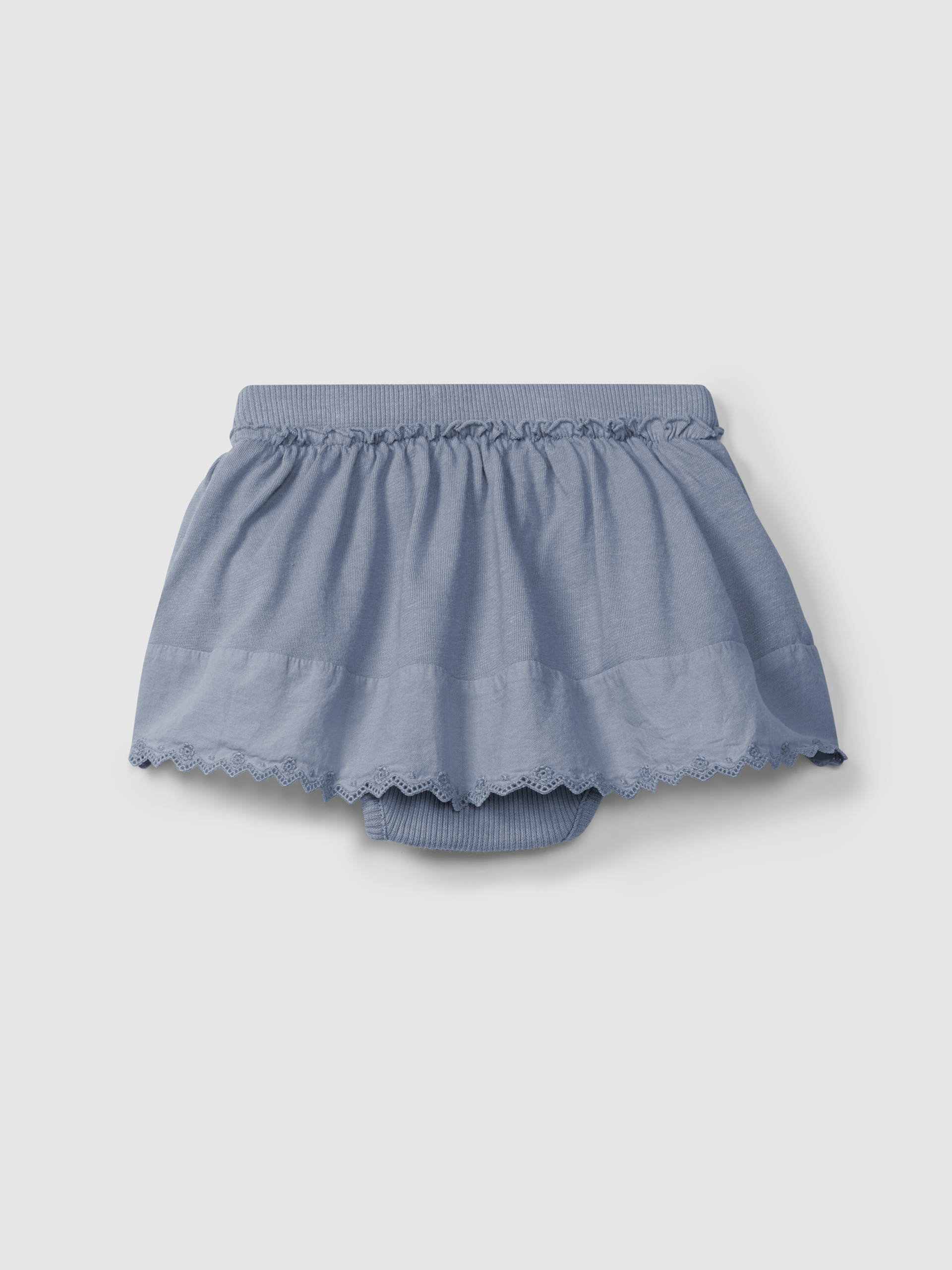 Skirt with diaper cover English embroidery detail