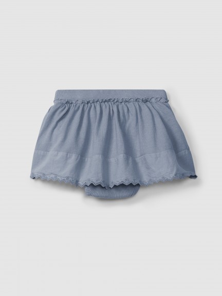 Skirt with diaper cover English embroidery detail Skirt with diaper cover English embroidery detail