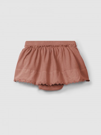 Skirt with diaper cover English embroidery detail Skirt with diaper cover English embroidery detail