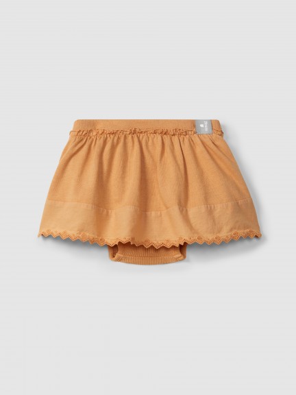 Skirt with diaper cover English embroidery detail