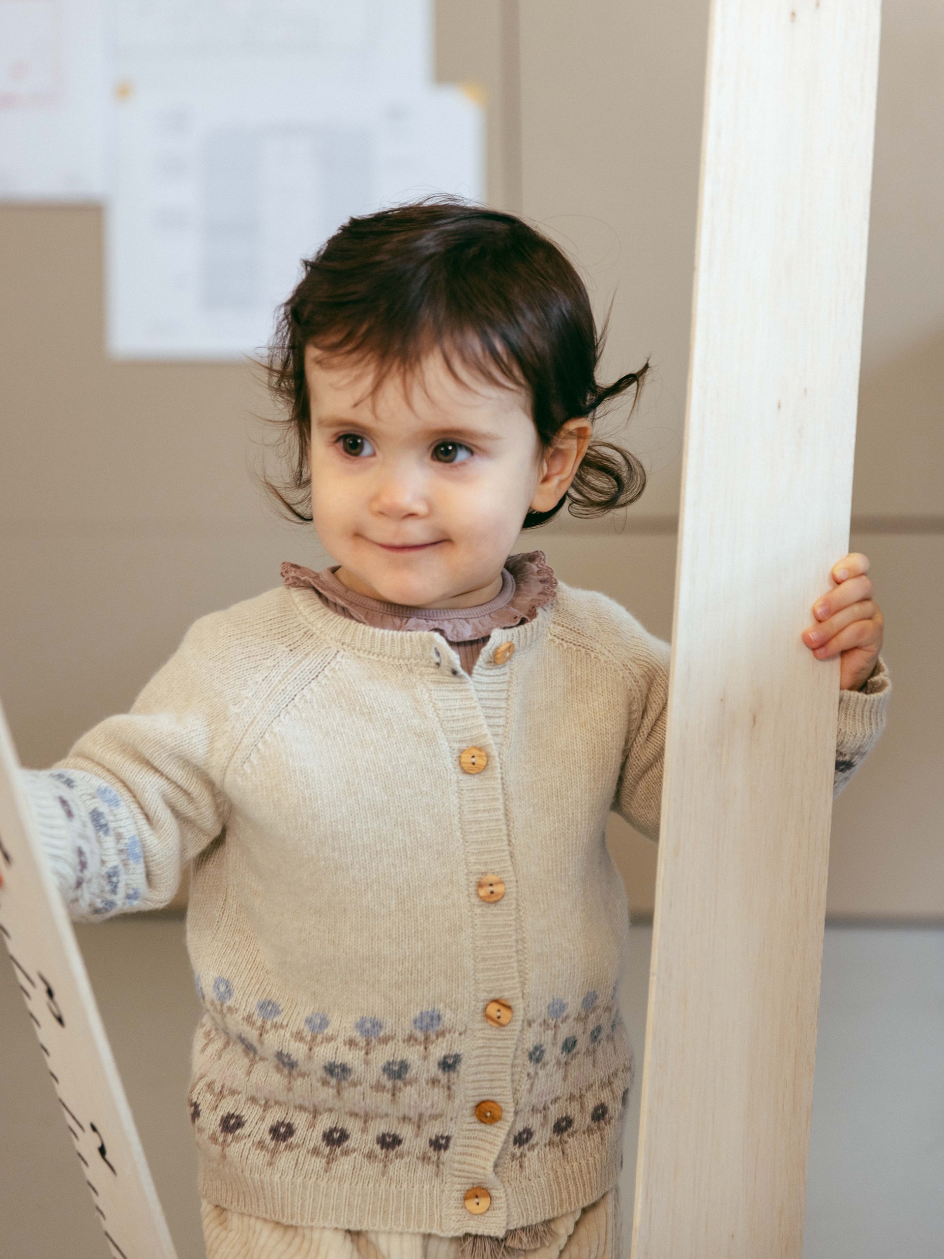 Jacquard knitted cardigan