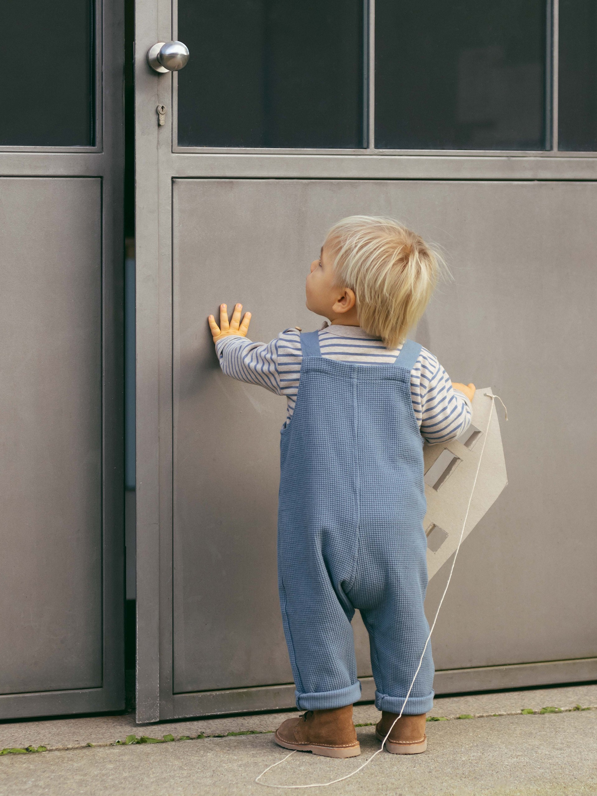 Dungarees in waffle weave