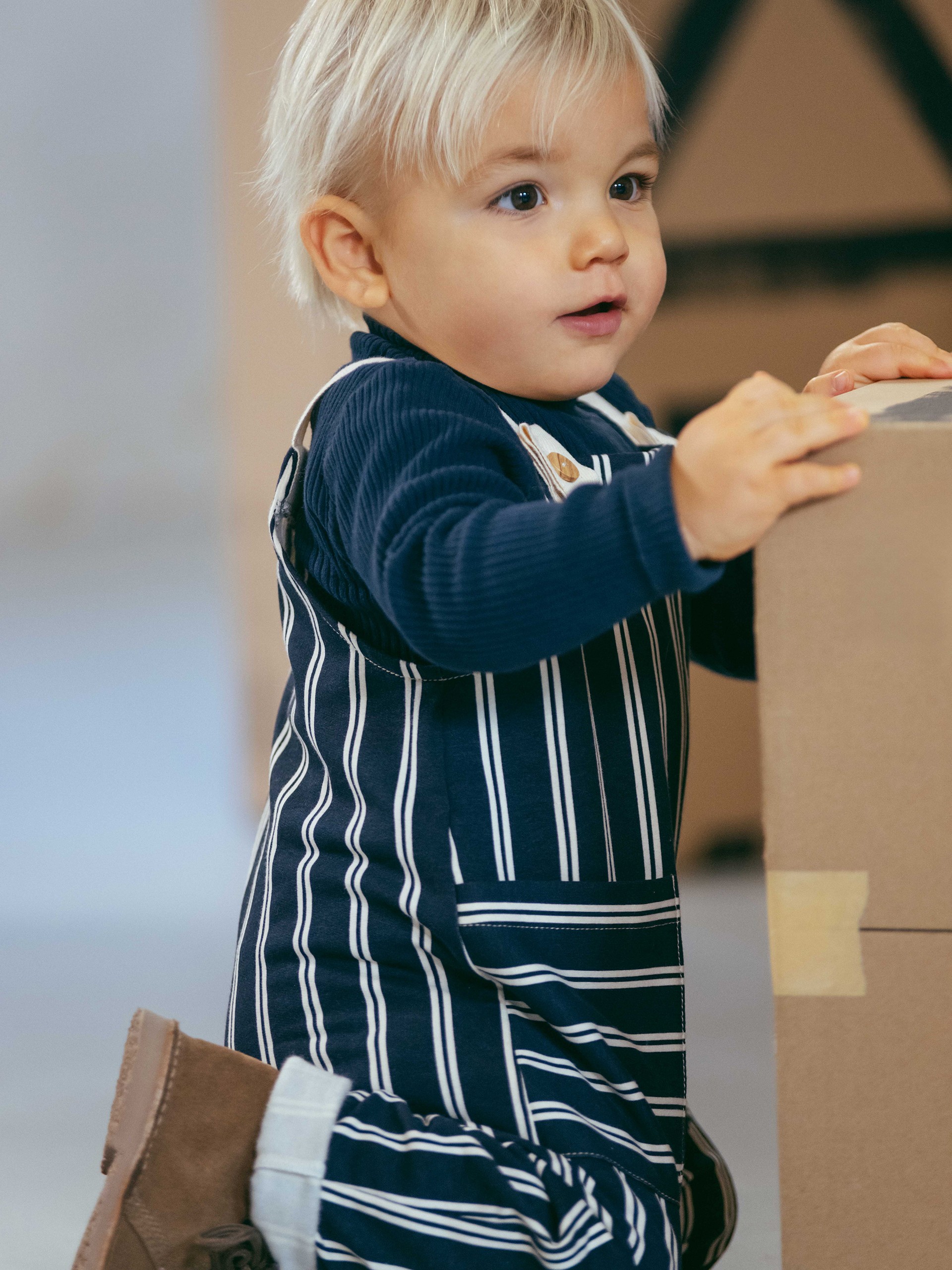 Printed dungarees with pockets