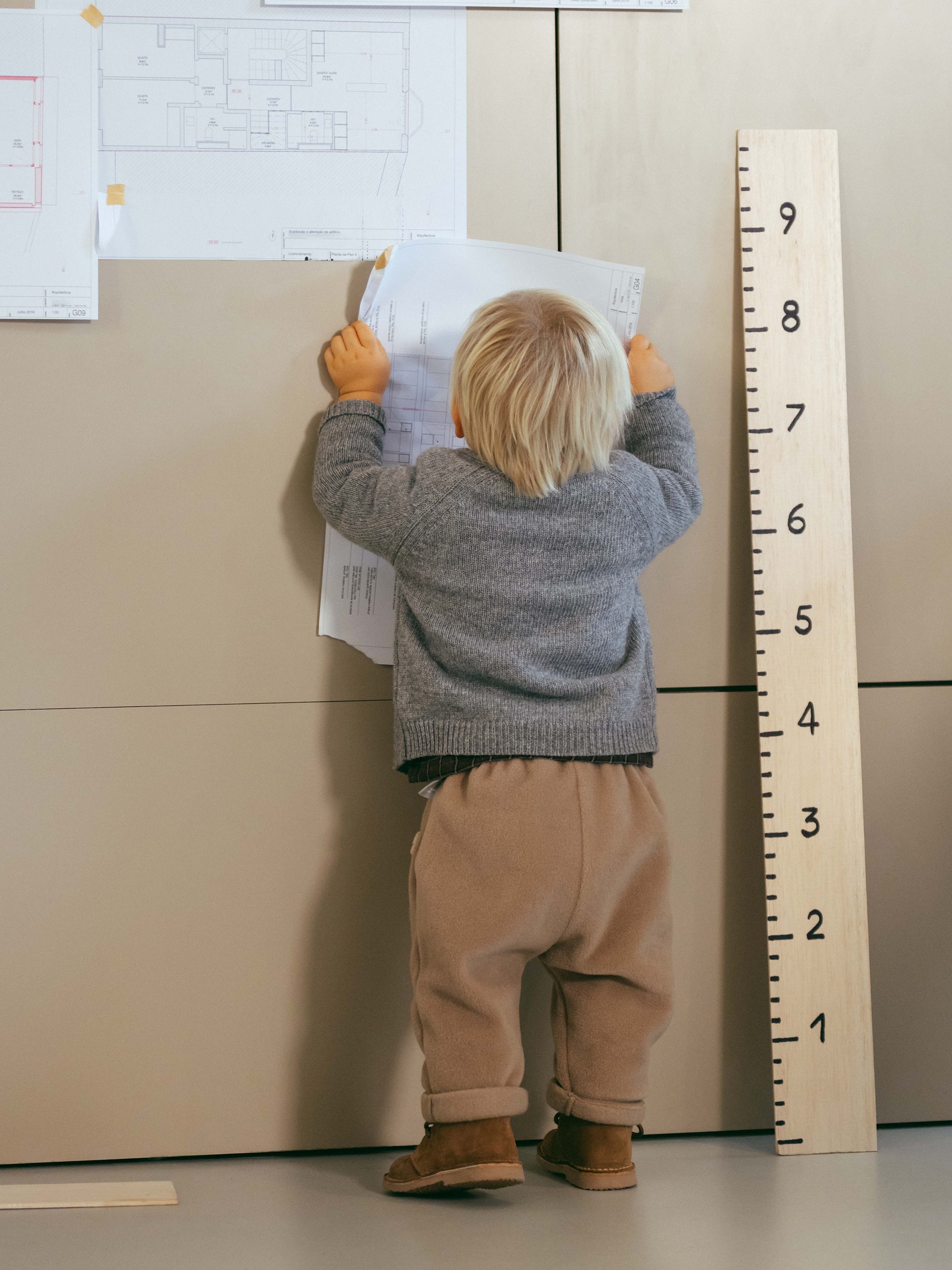 Fleece pull-up pants with pocket