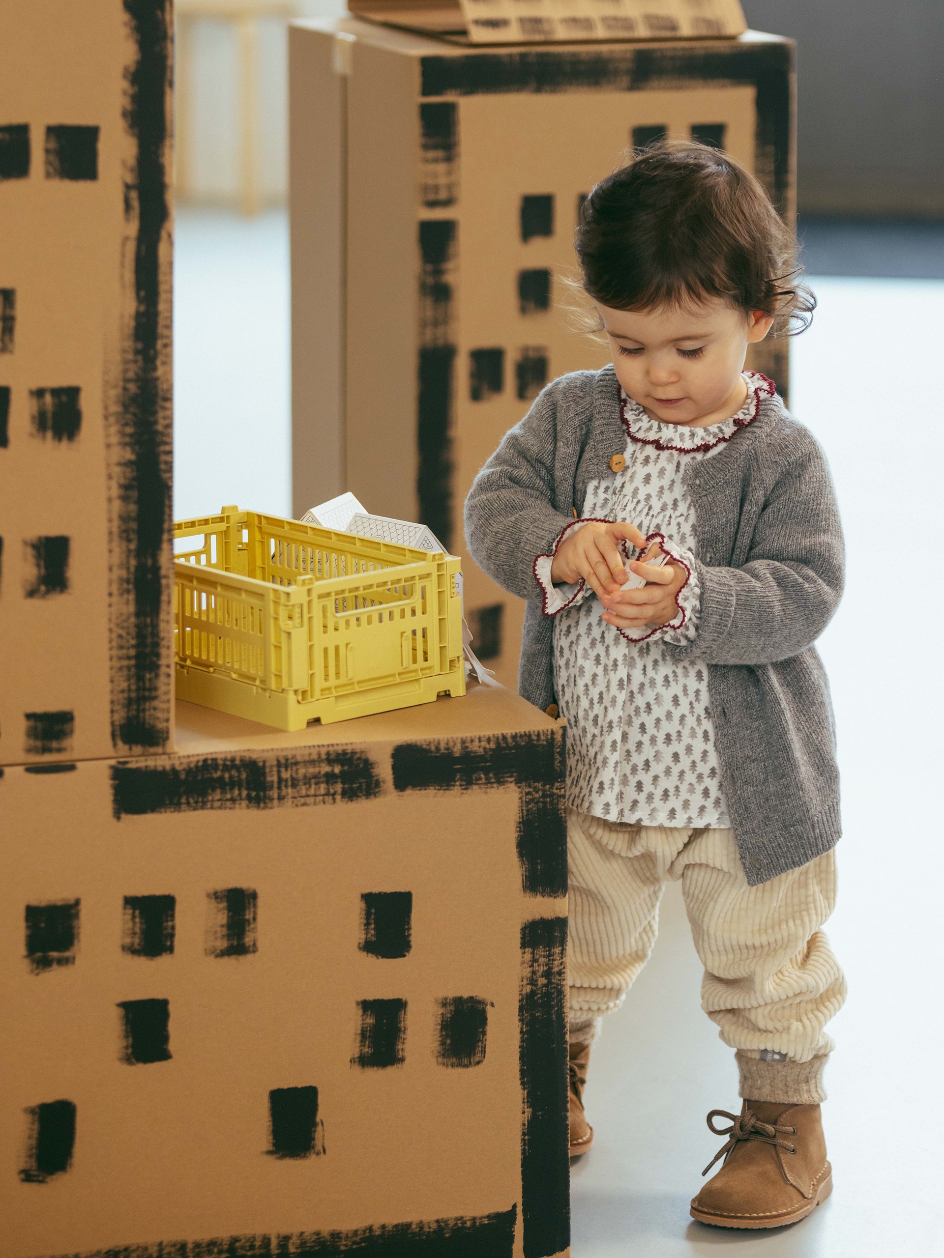Muslin blouse with fir tree print